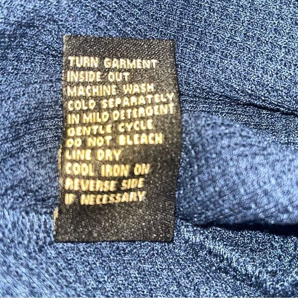 NWT DG2 Diane Gilman Indigo Blue Twill Knit Denim Combo Draped Jacket Size Med - Picture 10 of 11